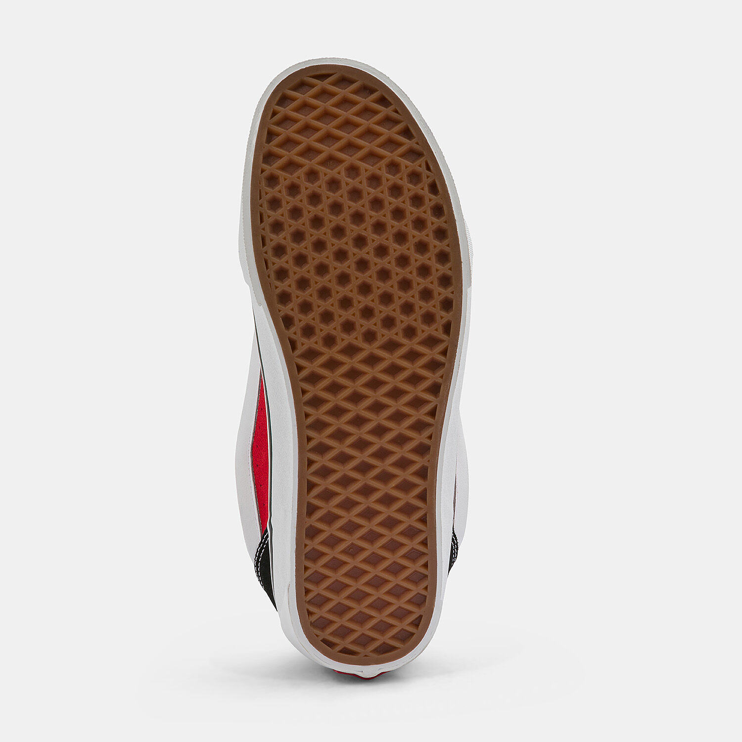 Black vans with red bottoms hot sale