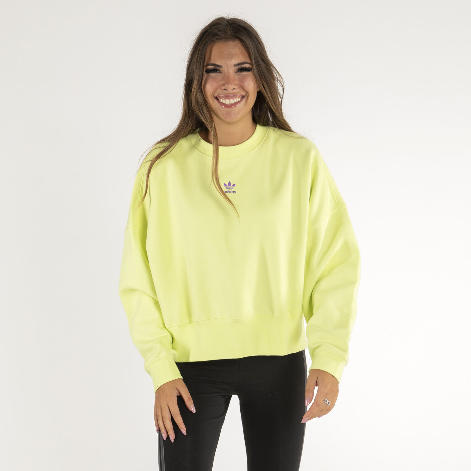 Adidas top felpa gialla