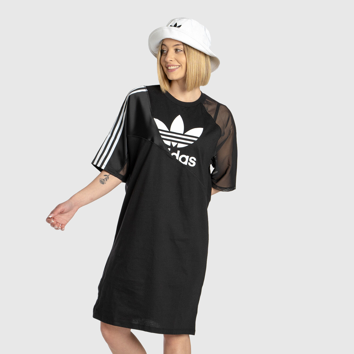 Adidas originals – adicolor – t-shirt-kleid mit dreiblatt-logo hot sale