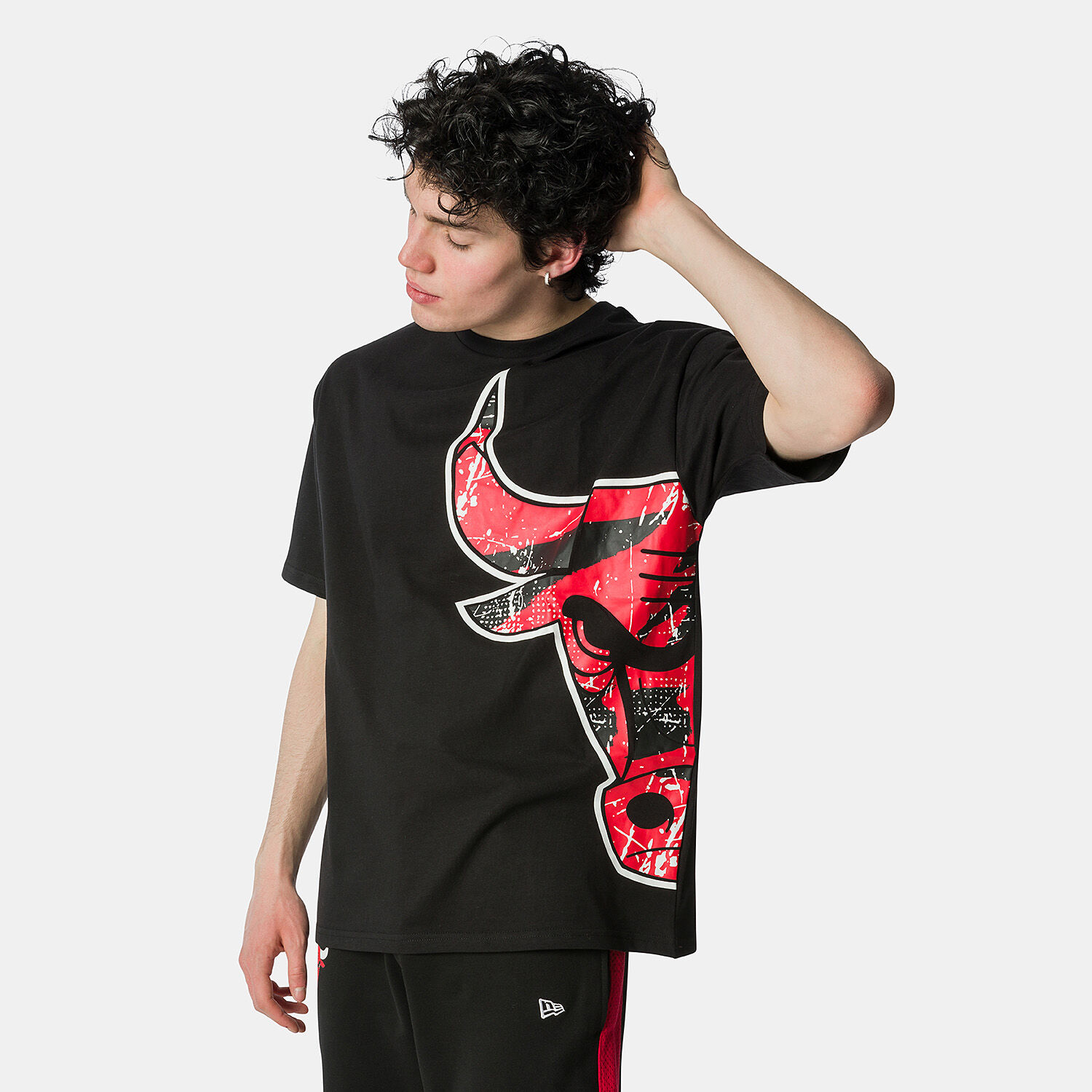 Chicago Bulls NBA T shirt black red and white AW LAB