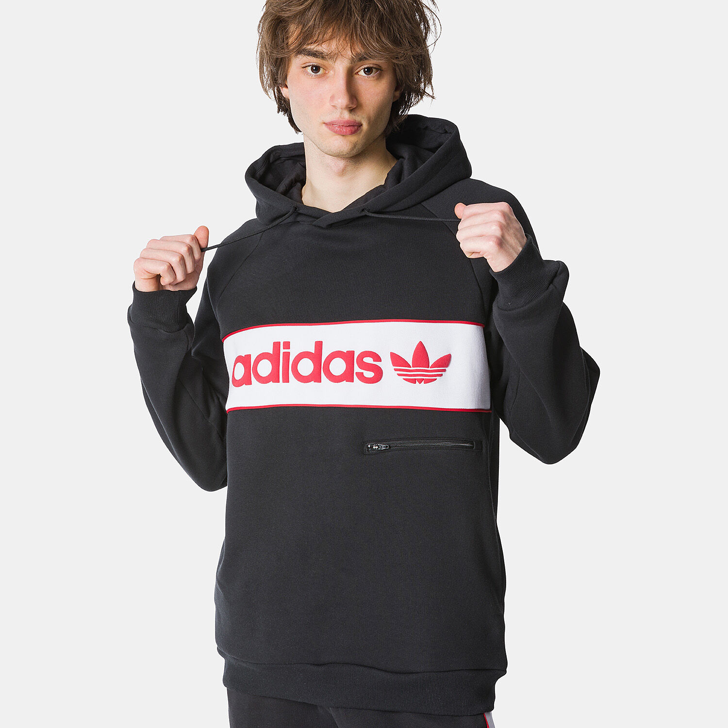 adidas NY Black Red and White Hoodie AW LAB