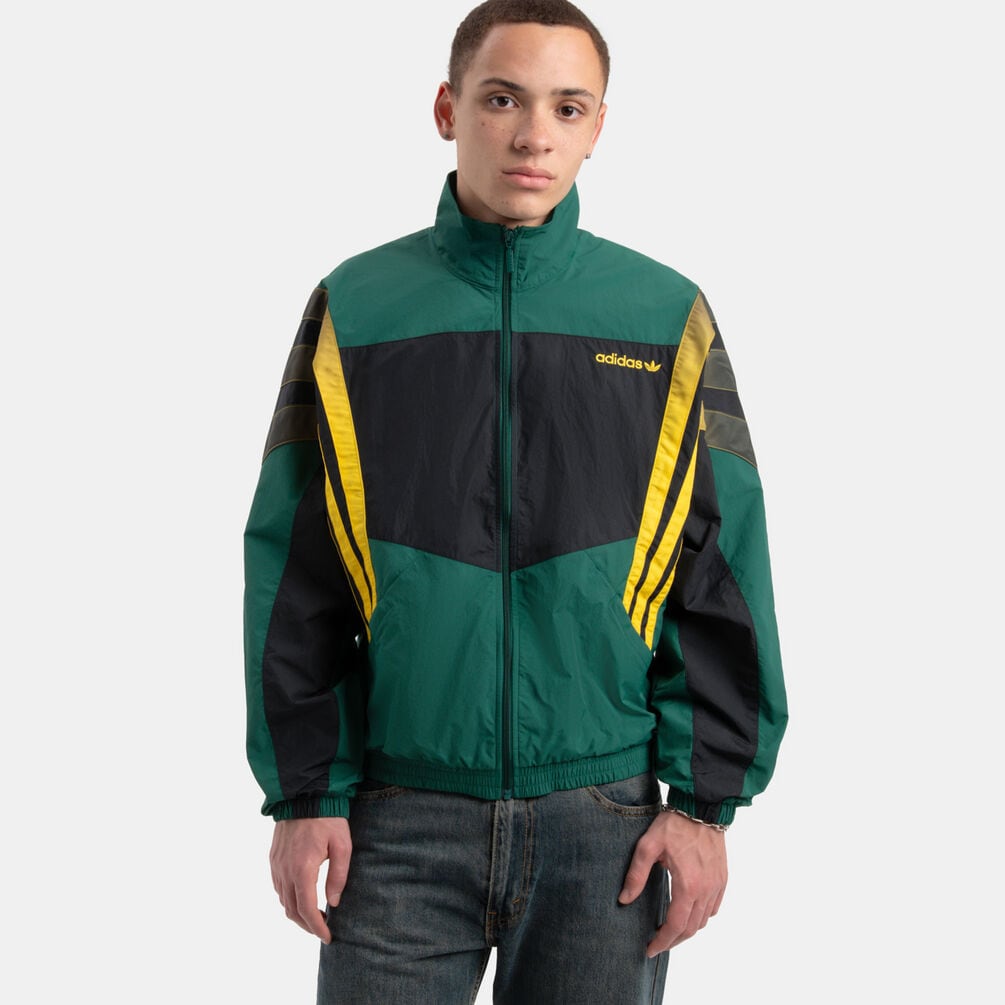 adidas Track Top Santiago Zip Hoodie, green/black/yellow
