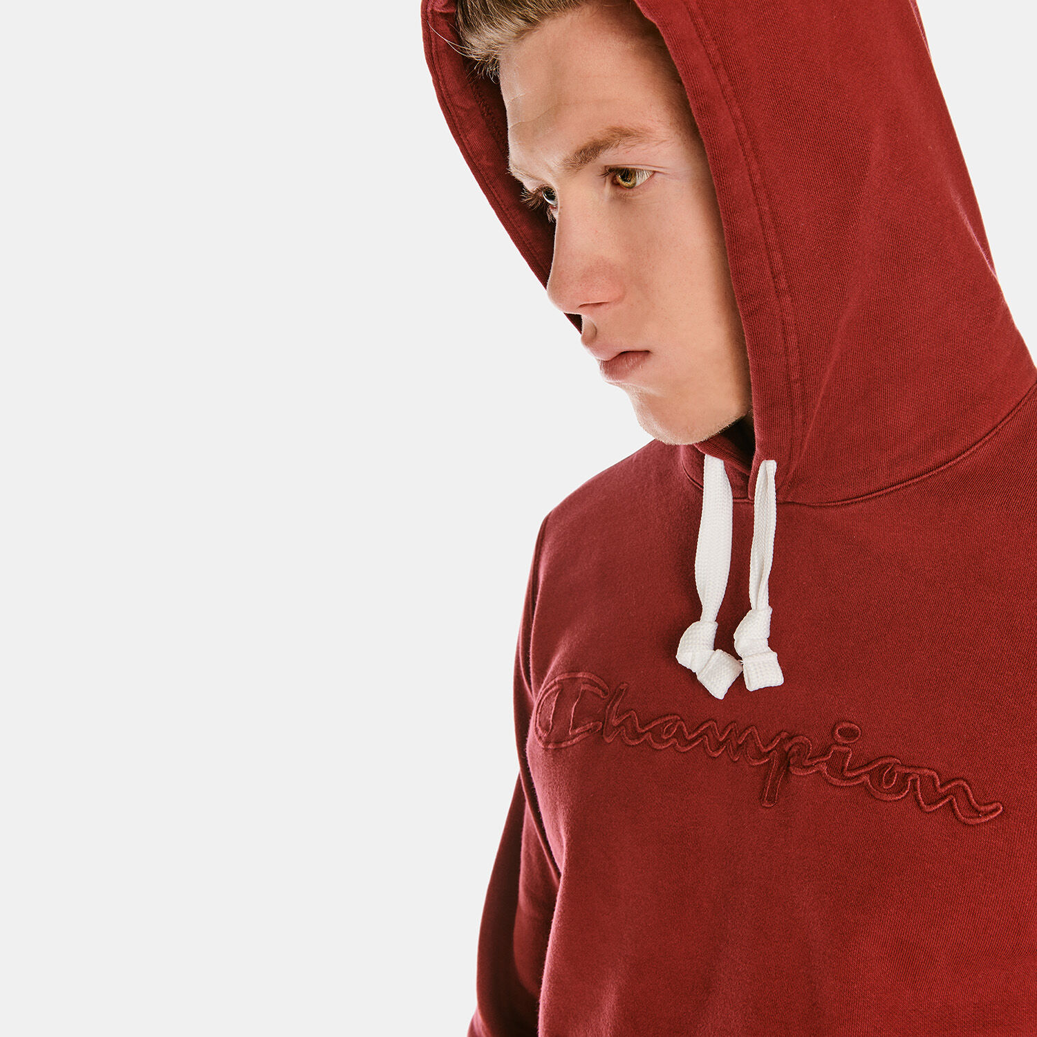 All red champion hoodie sales