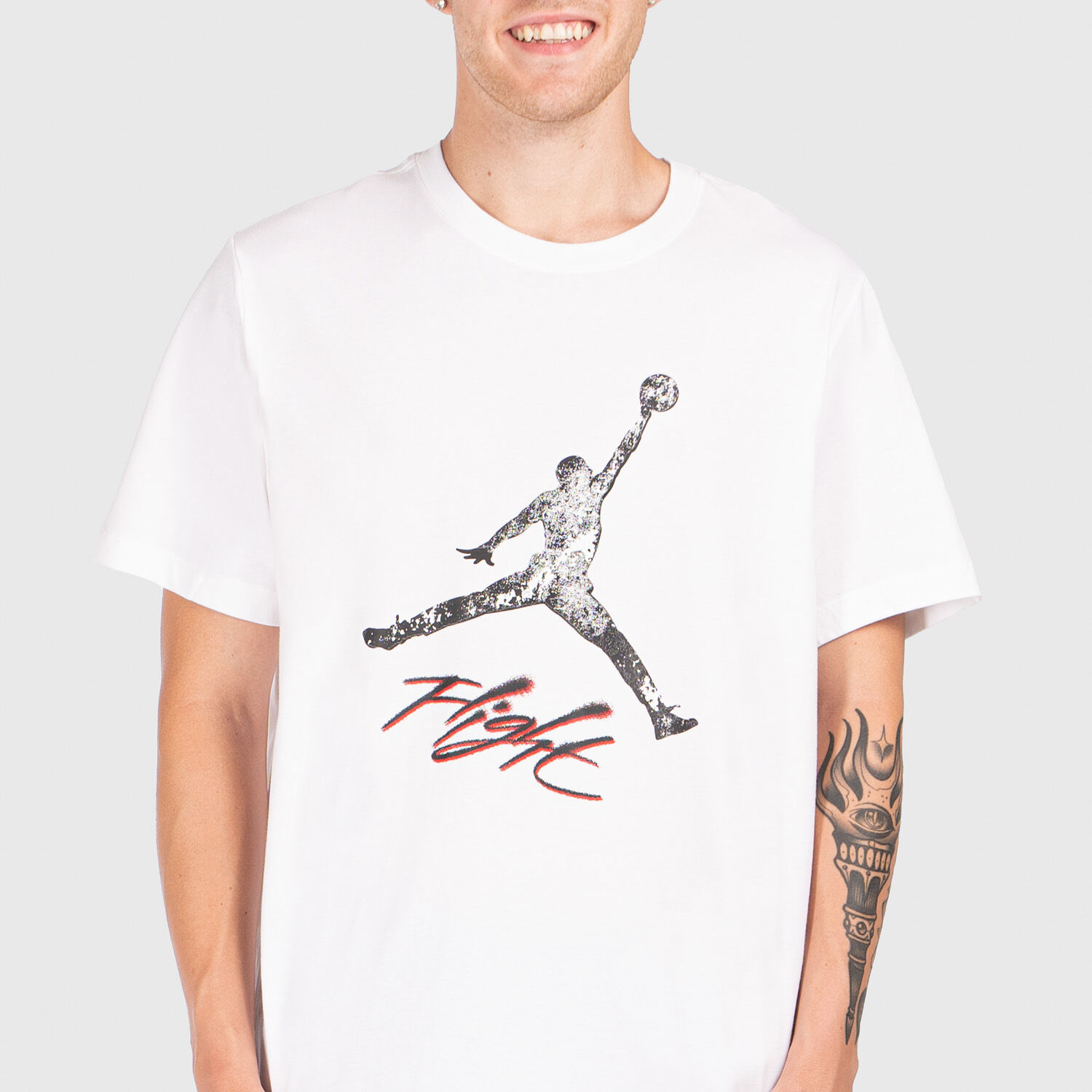 Jordan Essential Jumpman Ss Crew T shirt black white and red