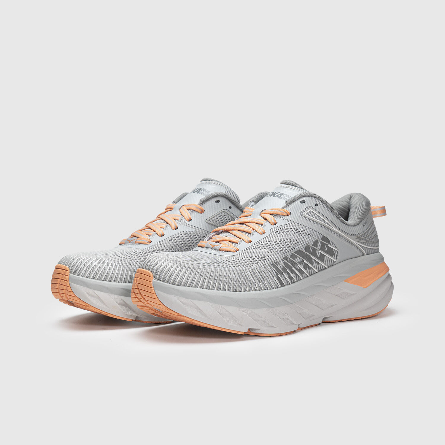 Hoka Bondi 7 grey and salmon AW LAB