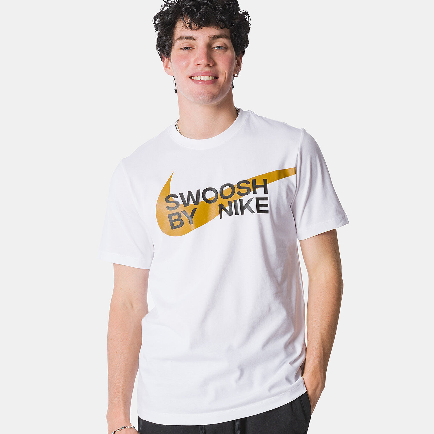 Black nike shirt on sale with white check