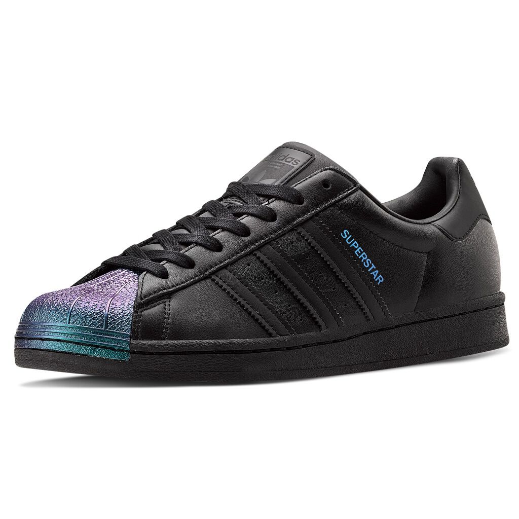 Adidas superstar holographic blue top