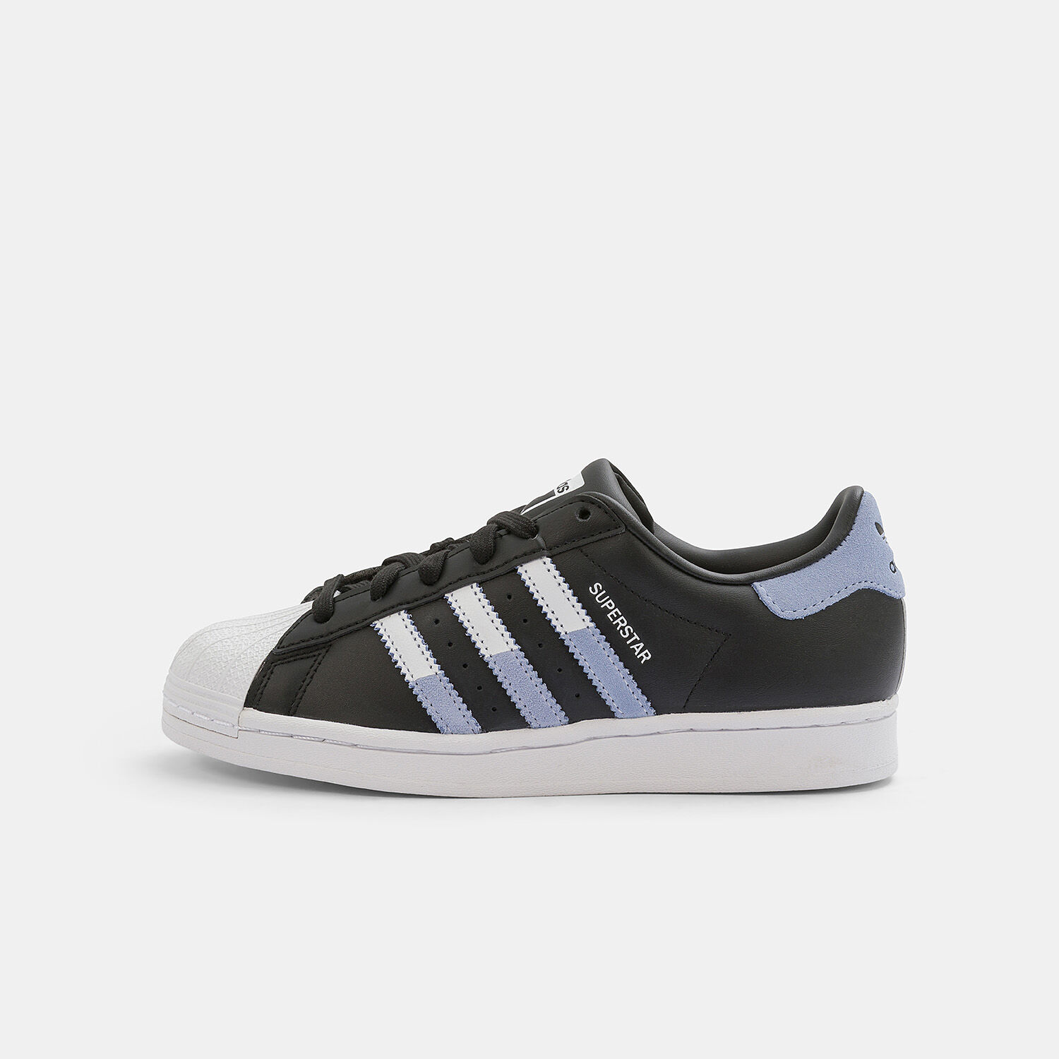 Adidas superstar black white junior discount
