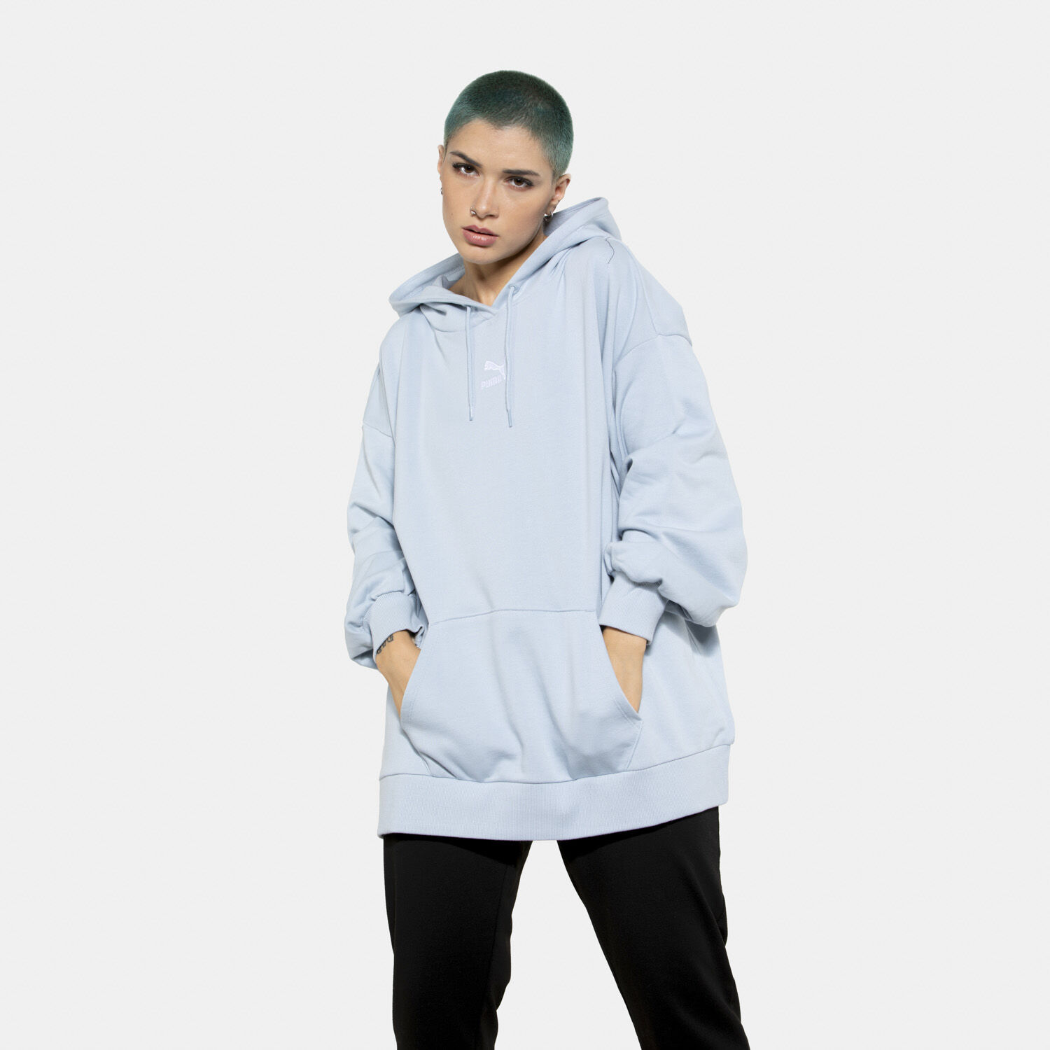 Puma felpa sales azzurra