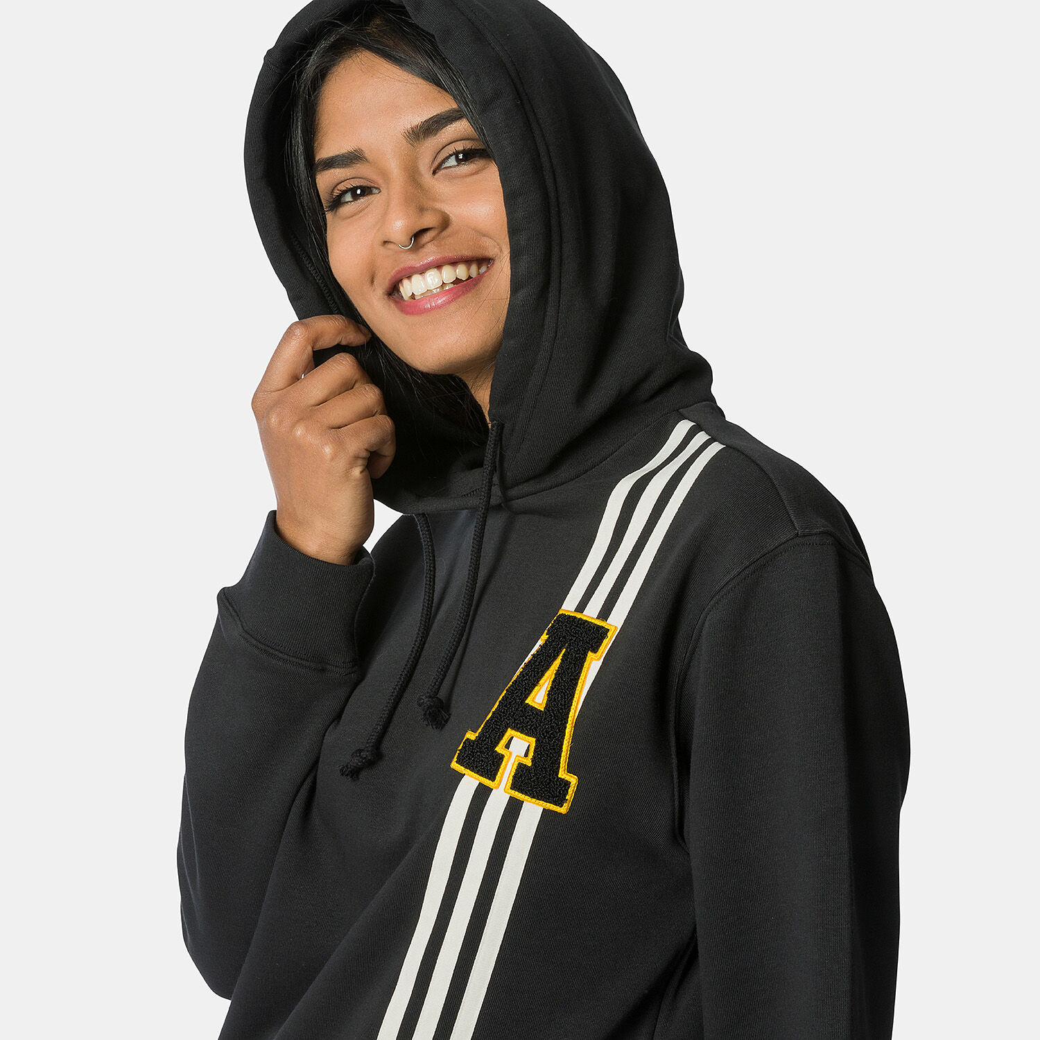 adidas Originals Small Logo sweatshirt black white and yellow