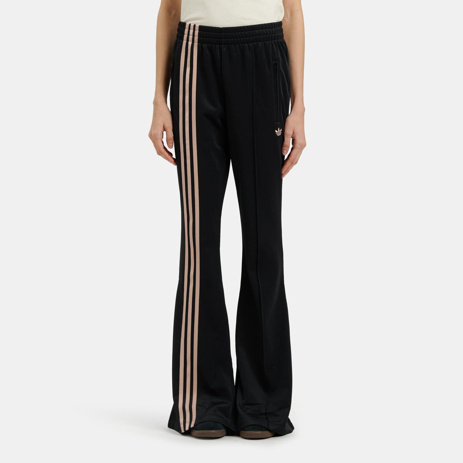 Black and Brown adidas Track 3-Stripes Flared Firebird Pants | AW LAB