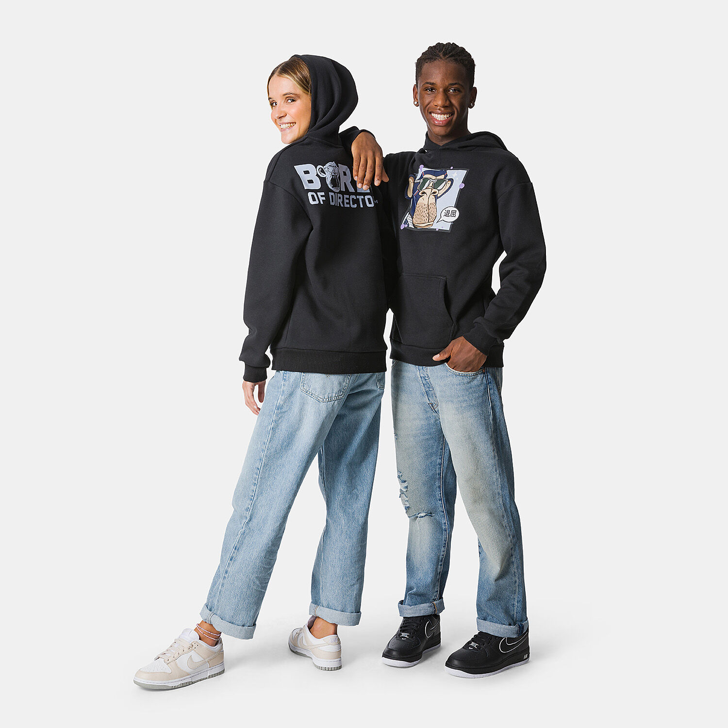Bored Apes hoodie black and multicolor AW LAB