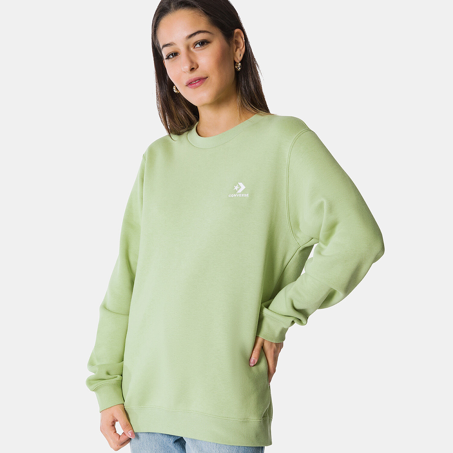 Converse Embroidered Star Chevron Sweatshirt green AW LAB