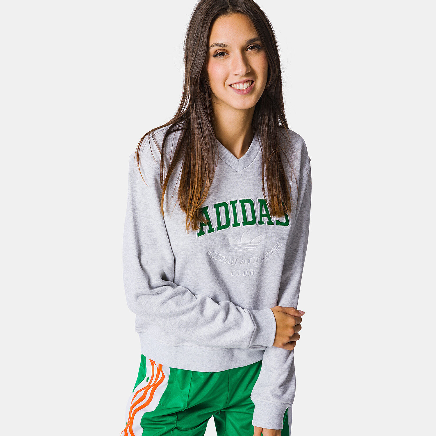 adidas College Graphic sweatshirt grey and green AW LAB