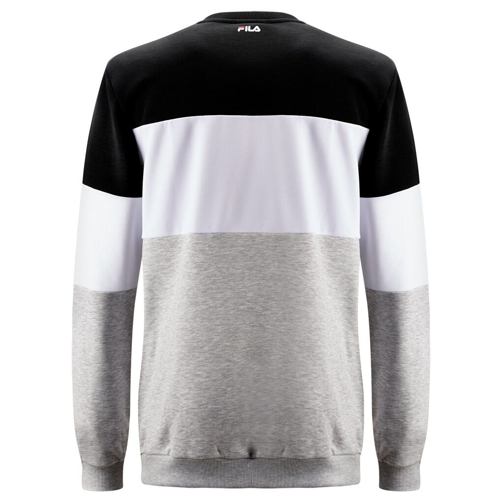 FILA STRAIGHT BLOCKED CREW black grey and white sweatshirt AW LAB
