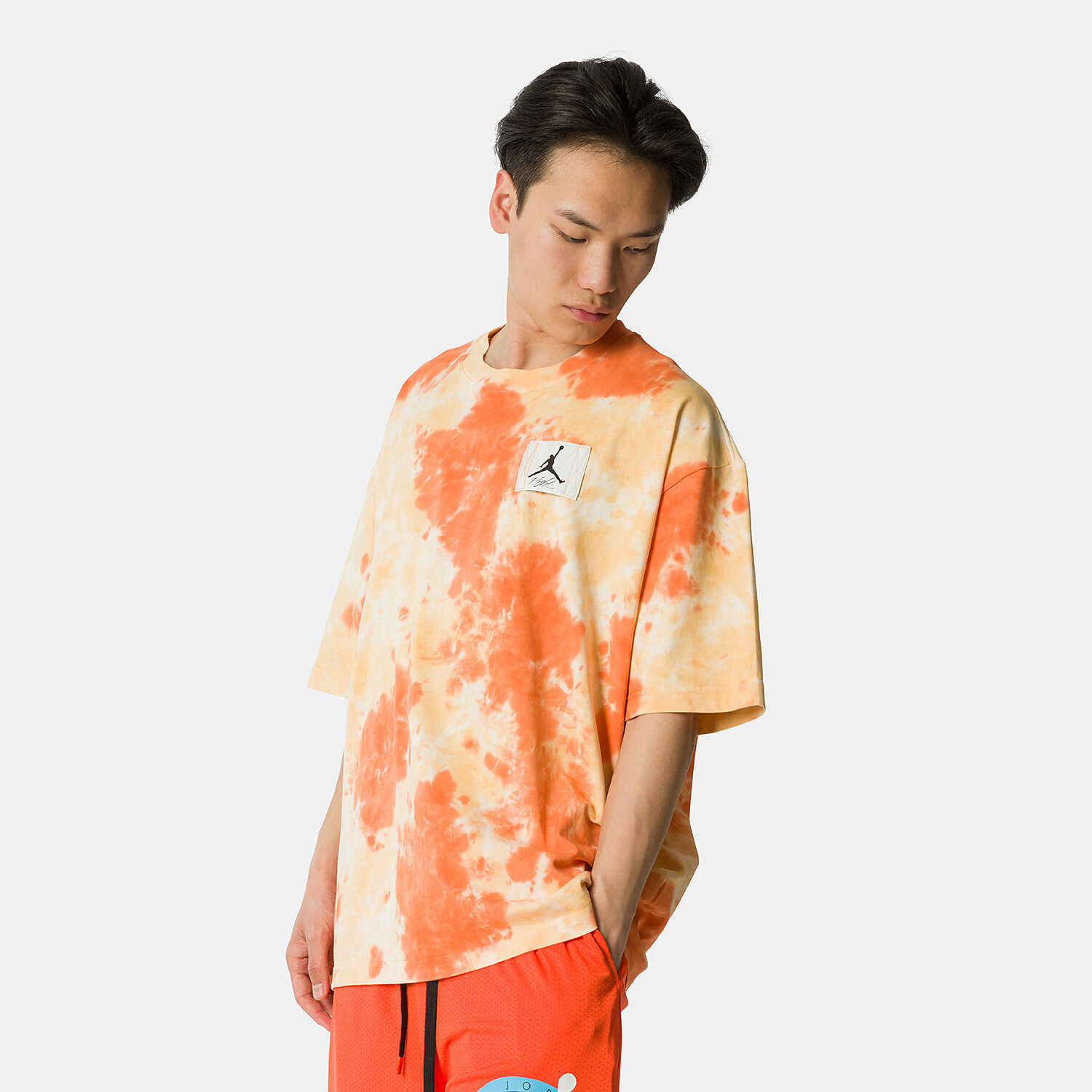 Jordan Essentials T shirt orange black and white AW LAB