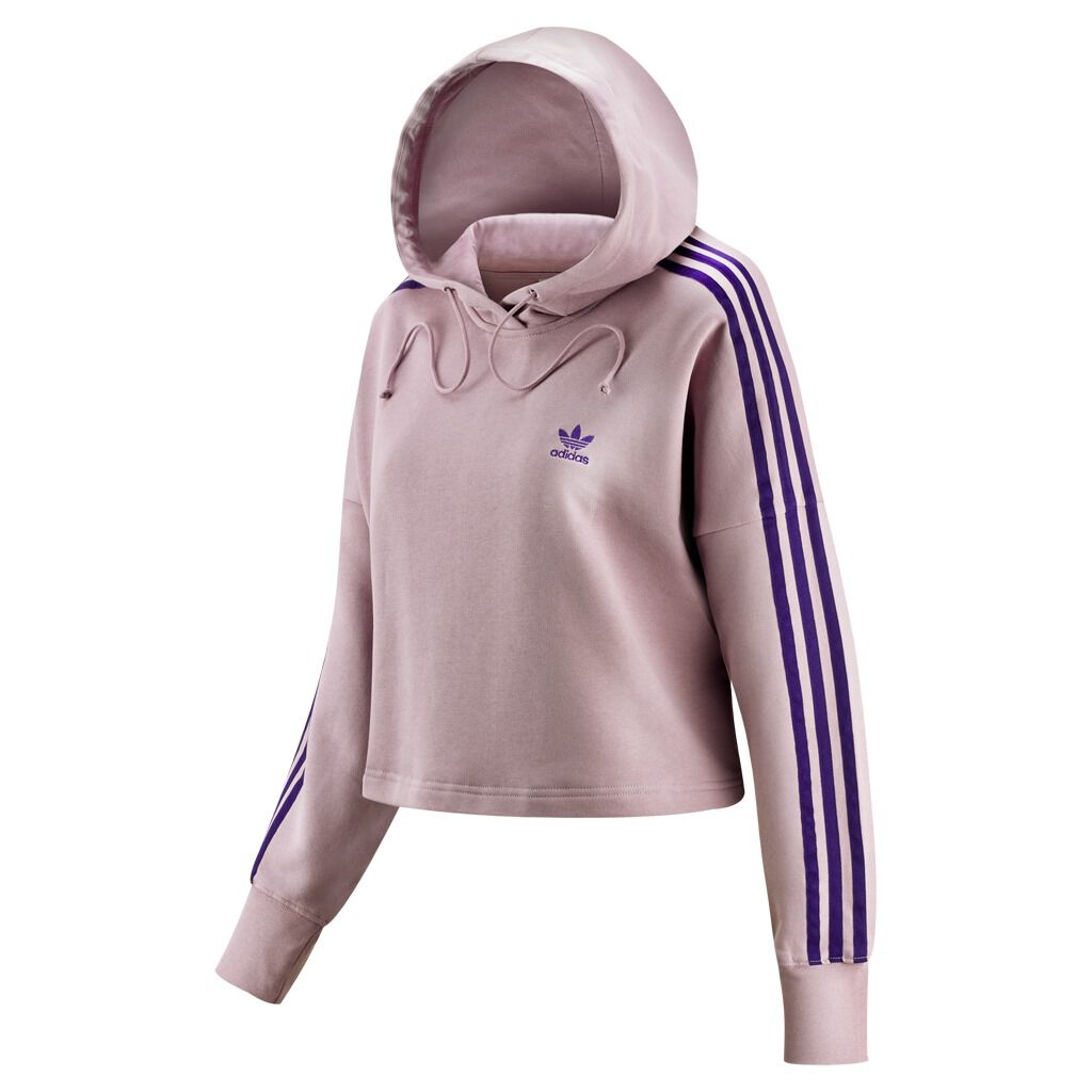 Adidas purple cropped hoodie discount
