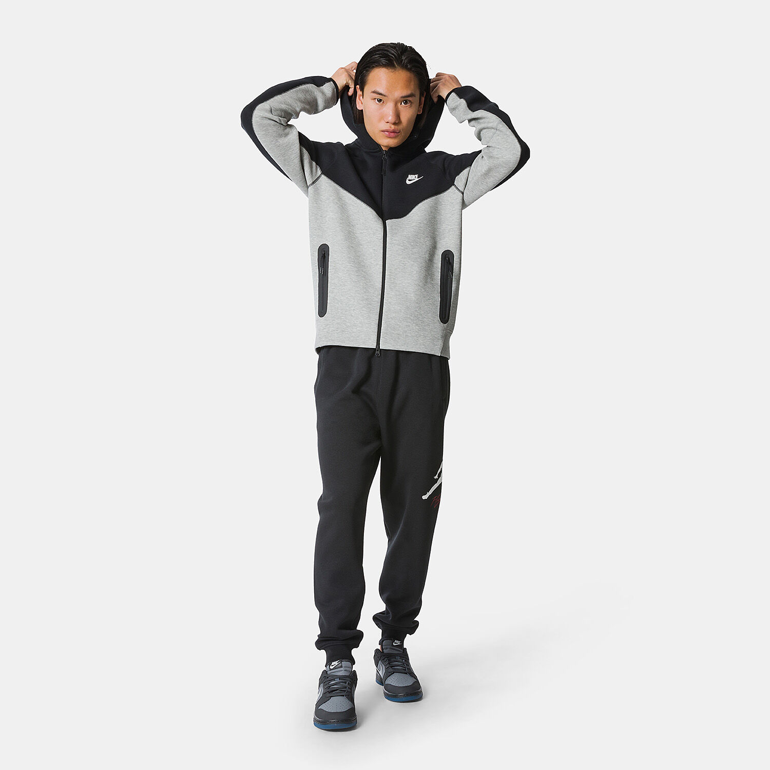 Nike Sportswear Tech Fleece Windrunner sweatshirt black and grey