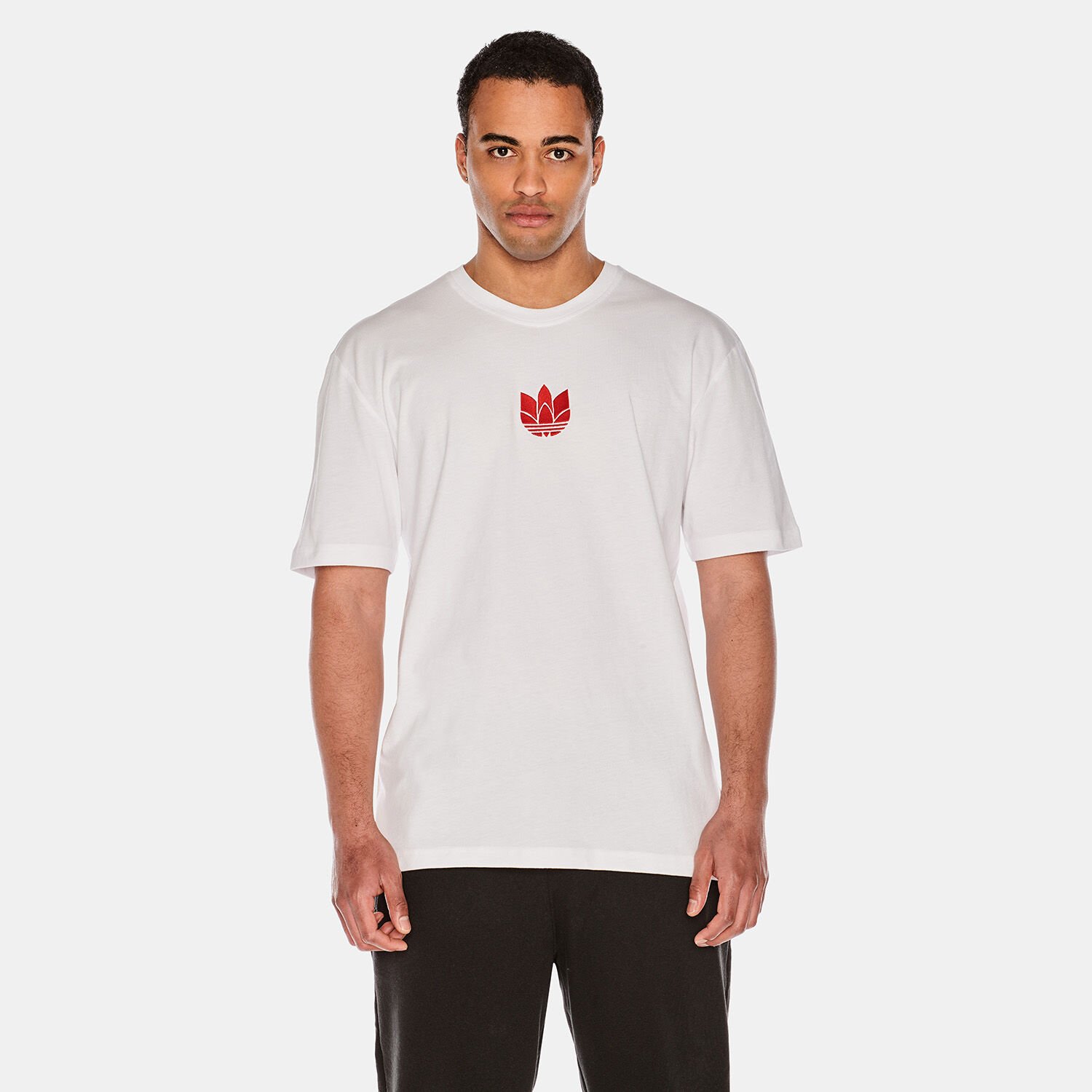 ADIDAS 3D TREFOIL GRAPHIC T SHIRT red and white AW LAB