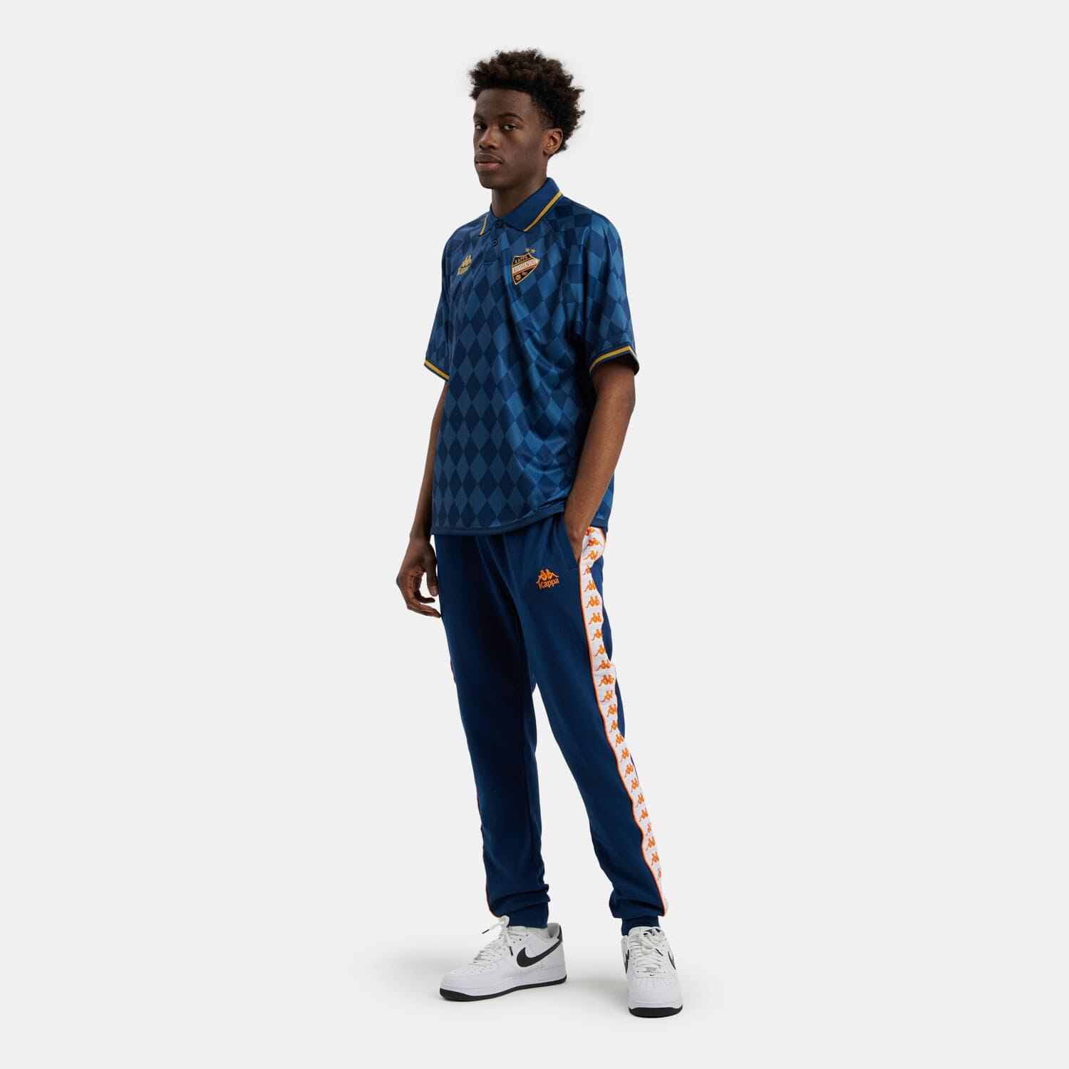 Blue, orange and white Kappa Authentic Nekoda Polo T-shirt | AW LAB