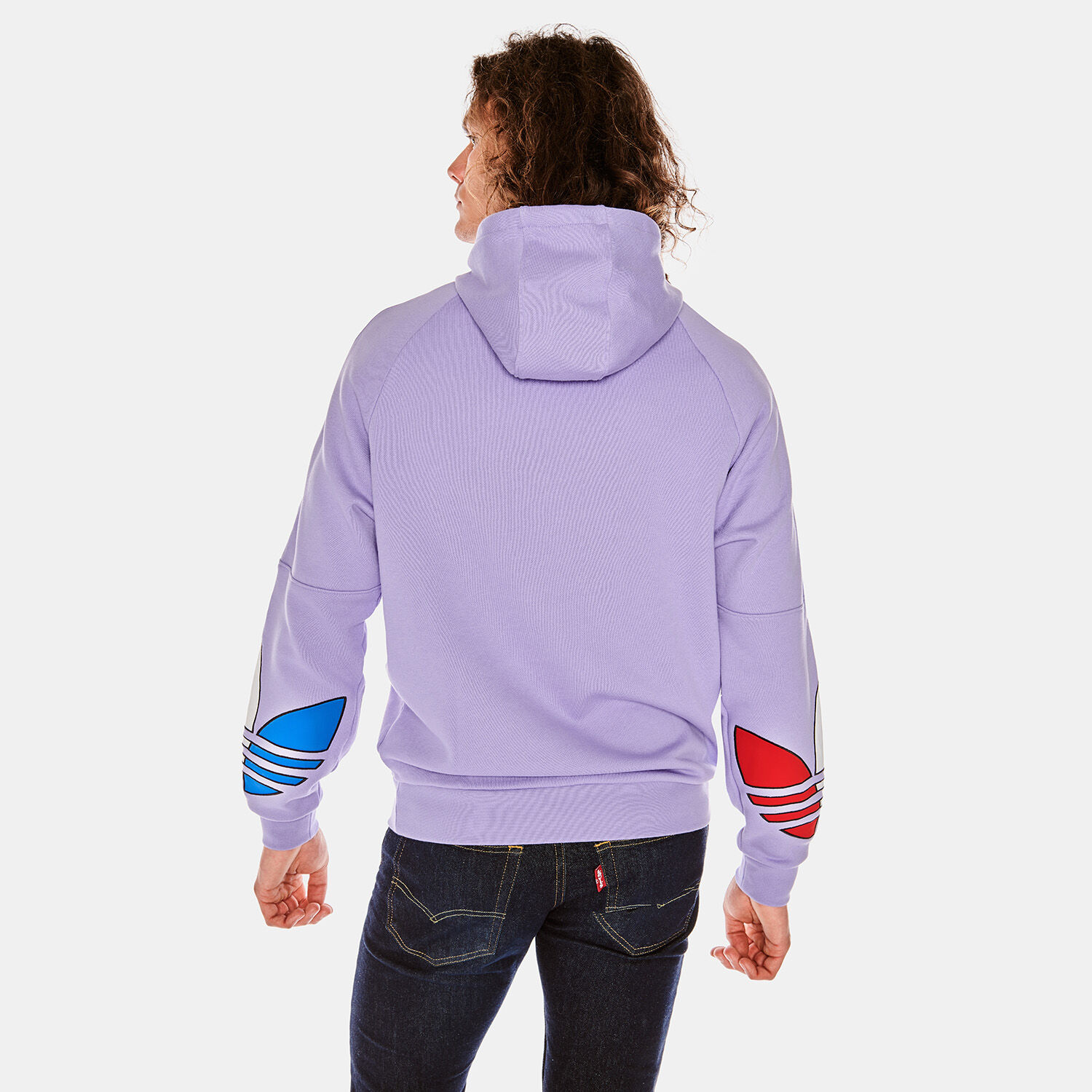 SWEATSHIRT HOODIE ADICOLOR TRICOLOR TREFOIL LILAC AW LAB