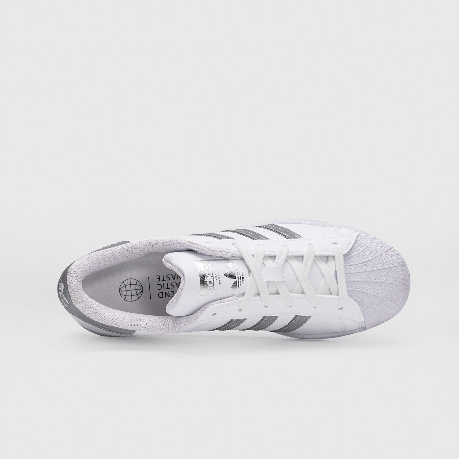 Superstar shoes white silver discount