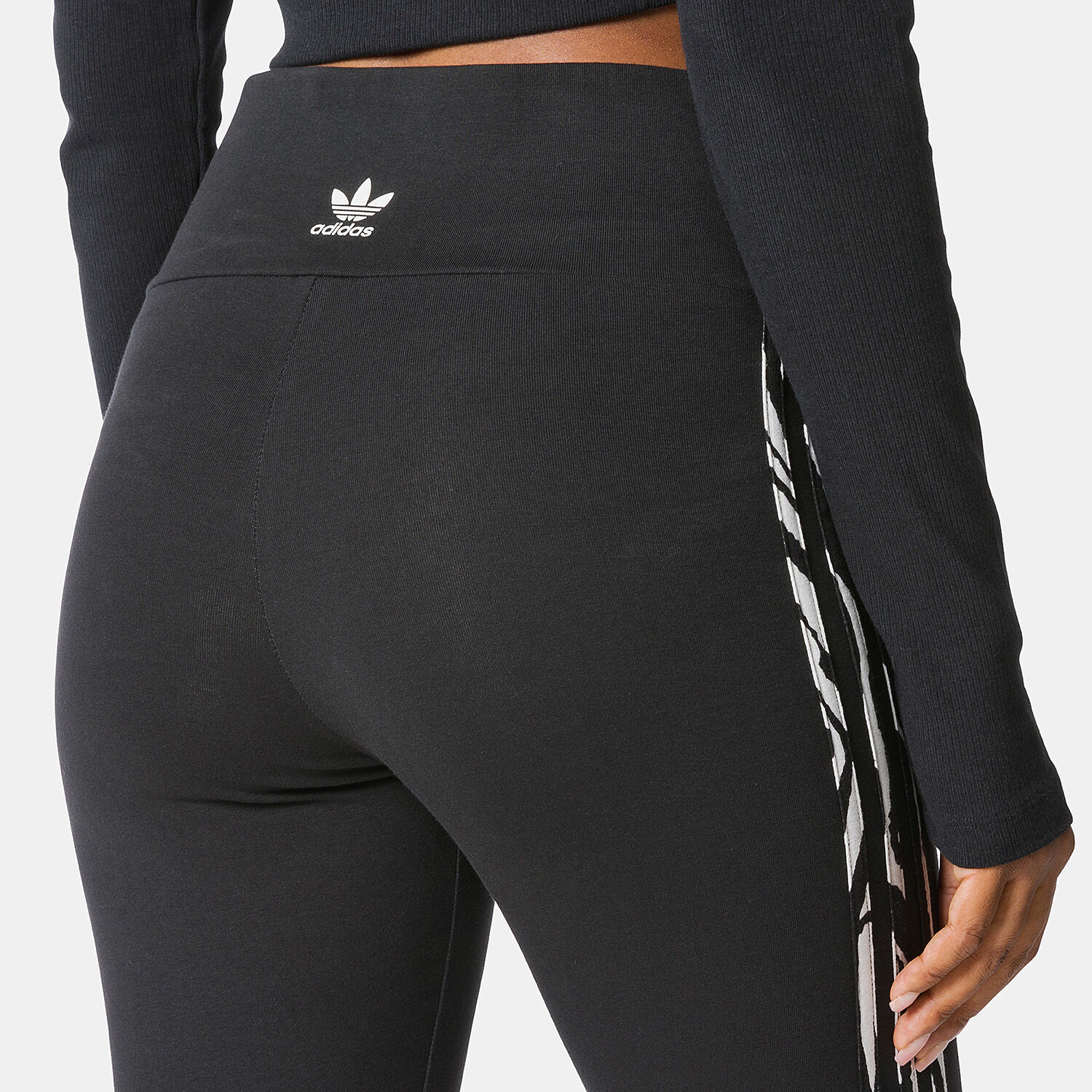 adidas 3 Stripes Zebra Animal Infill leggings black and white AW LAB